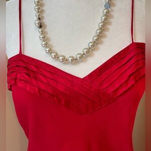 Vintage Victoria’s Secret 100% Silk Red ❤️ Chemise Slip Nightie Red Art Deco M